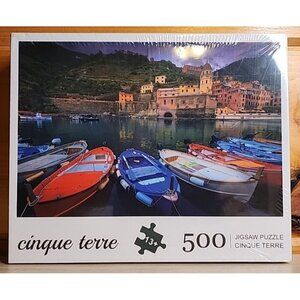 NEW Cinque Terre 500 Piece Jigsaw Boat Lake Puzzle SEALED